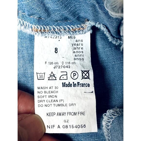 Jean Bourget Blue Lightweight  Flare Skirt Adjustable Waist Girls Size 8 - Picture 4 of 5